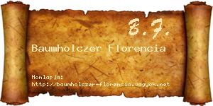 Baumholczer Florencia névjegykártya